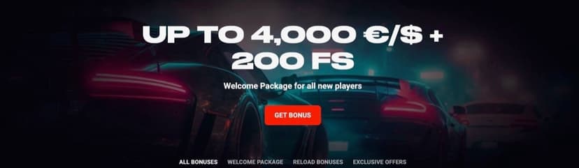 N1 Casino welcome bonus banner advertising up to 4,000 euros or dollars plus 200 free spins across four deposits