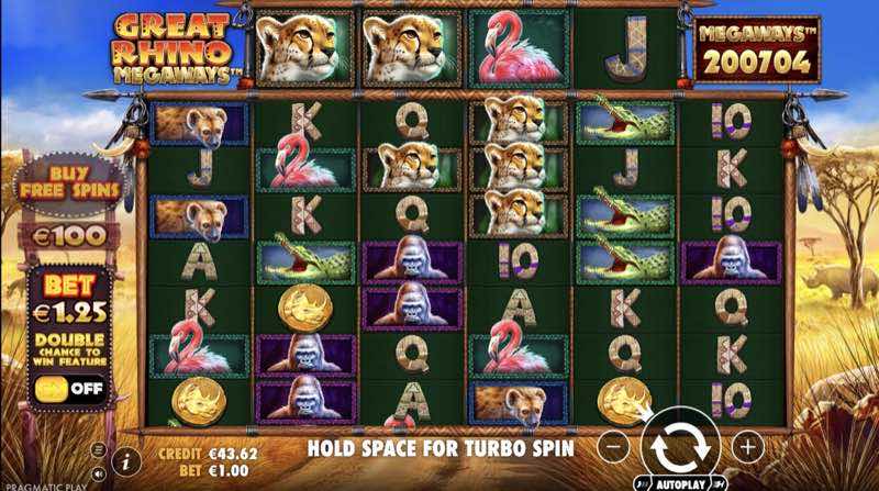 Great Rhino Megaways gameplay screenshot