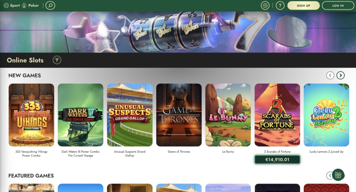 Mr Green online slots with new games and €14,910 jackpot