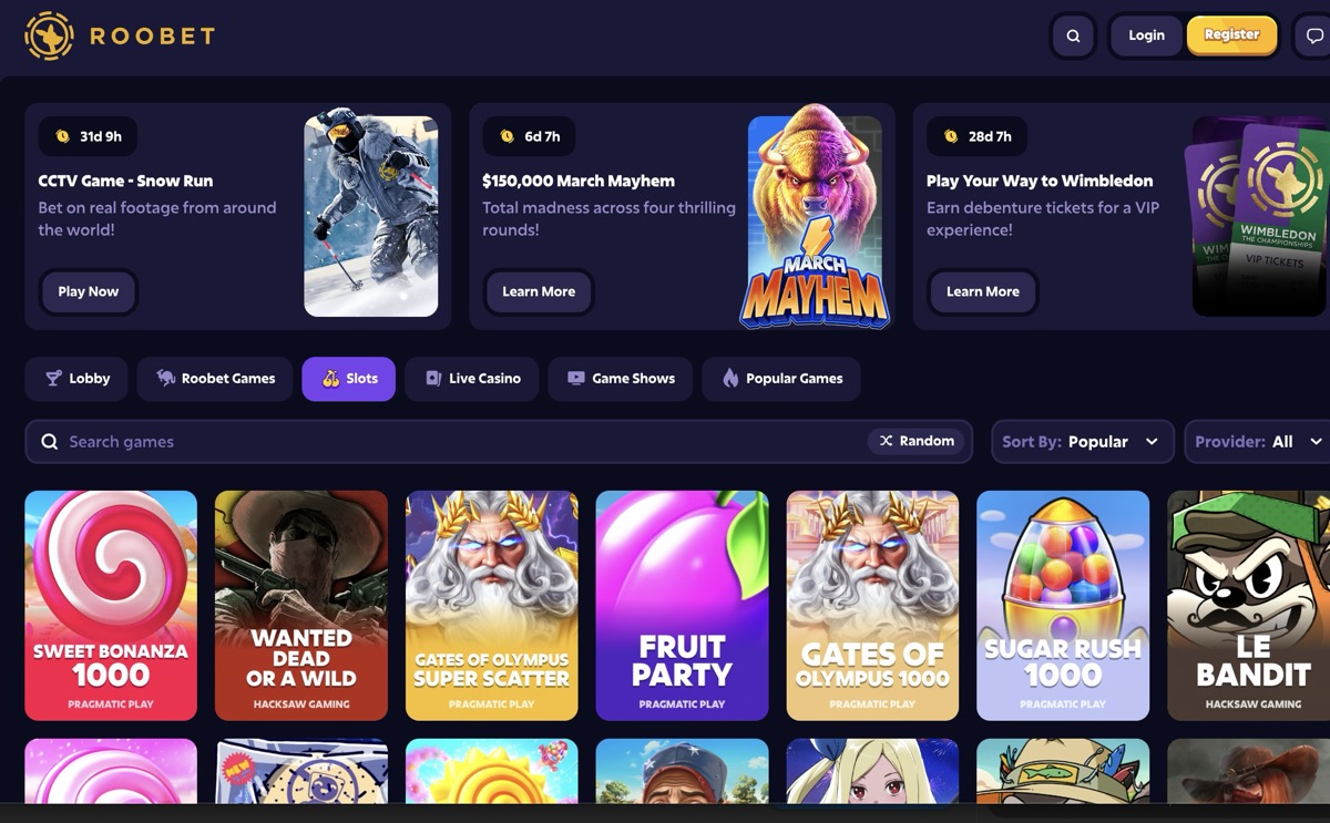 Roobet homepage showing the Crash game lobby and live chat sidebar