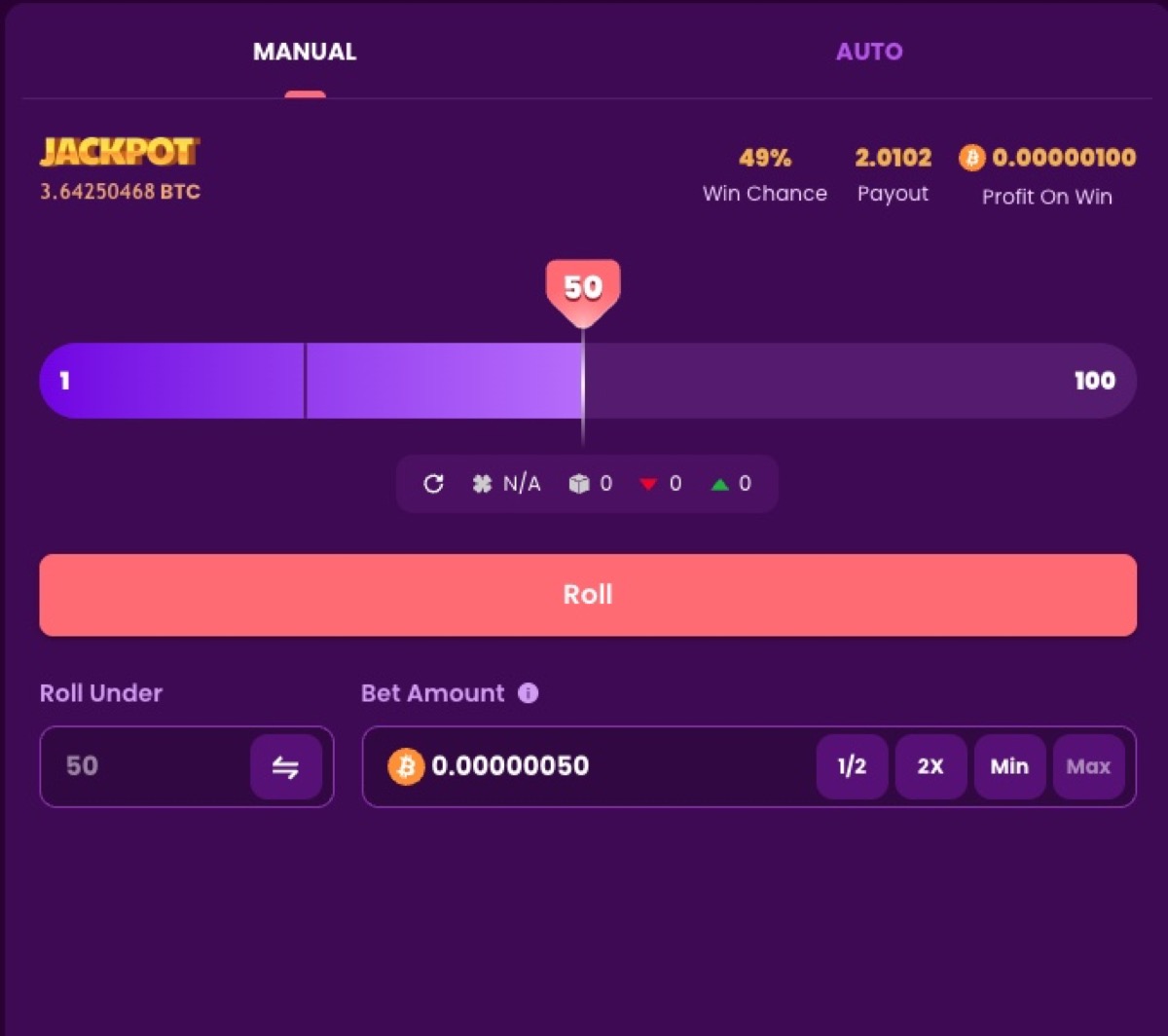 TrustDice provably fair Dice game with EOS blockchain verification and jackpot counter