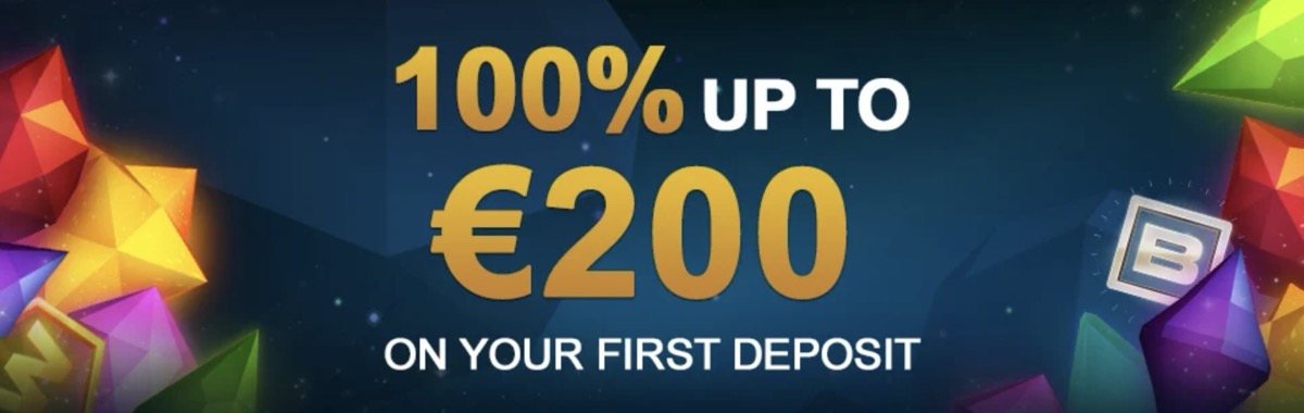 Videoslots welcome bonus — 100% up to €200 on first deposit