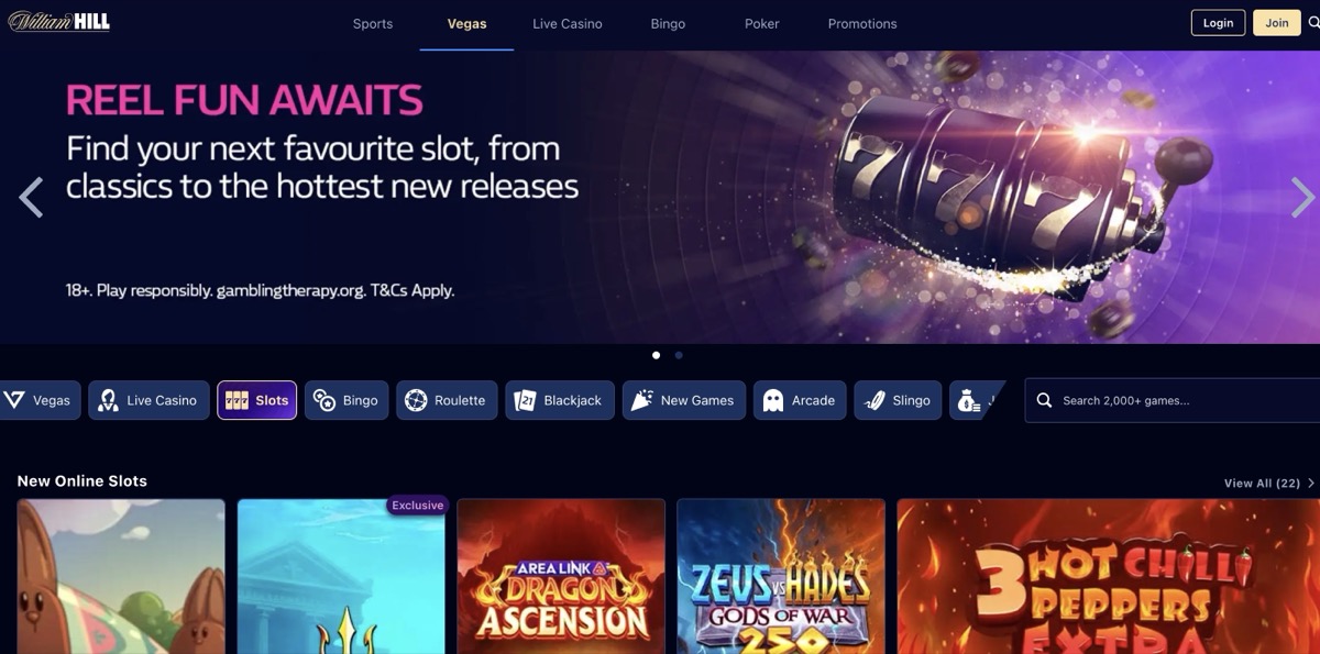 William Hill online slots — new releases and 2,500+ game search